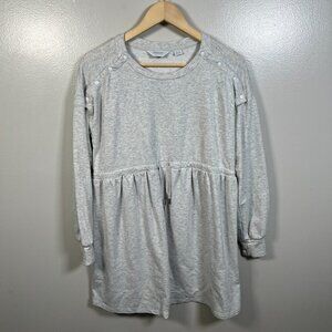 Seraphine Maternity Nursing Sweatshirt Size Small Babydoll Gray Drawstring Comfy